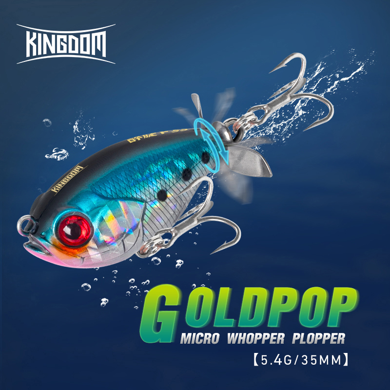 Fishing Lure Topwater - Kingdom-popper isca com hélice, iscas artificiais