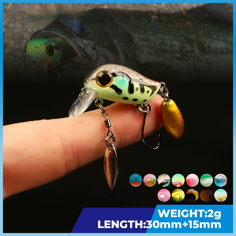 Fishing Lure Topwater - Micro Crankbaits Flutuantes, Isca de Despertar