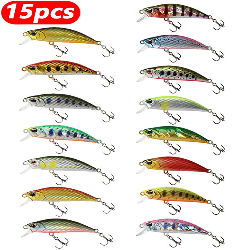Fishing Lure Jerkbait - 15 pçs afundando minnow iscas de