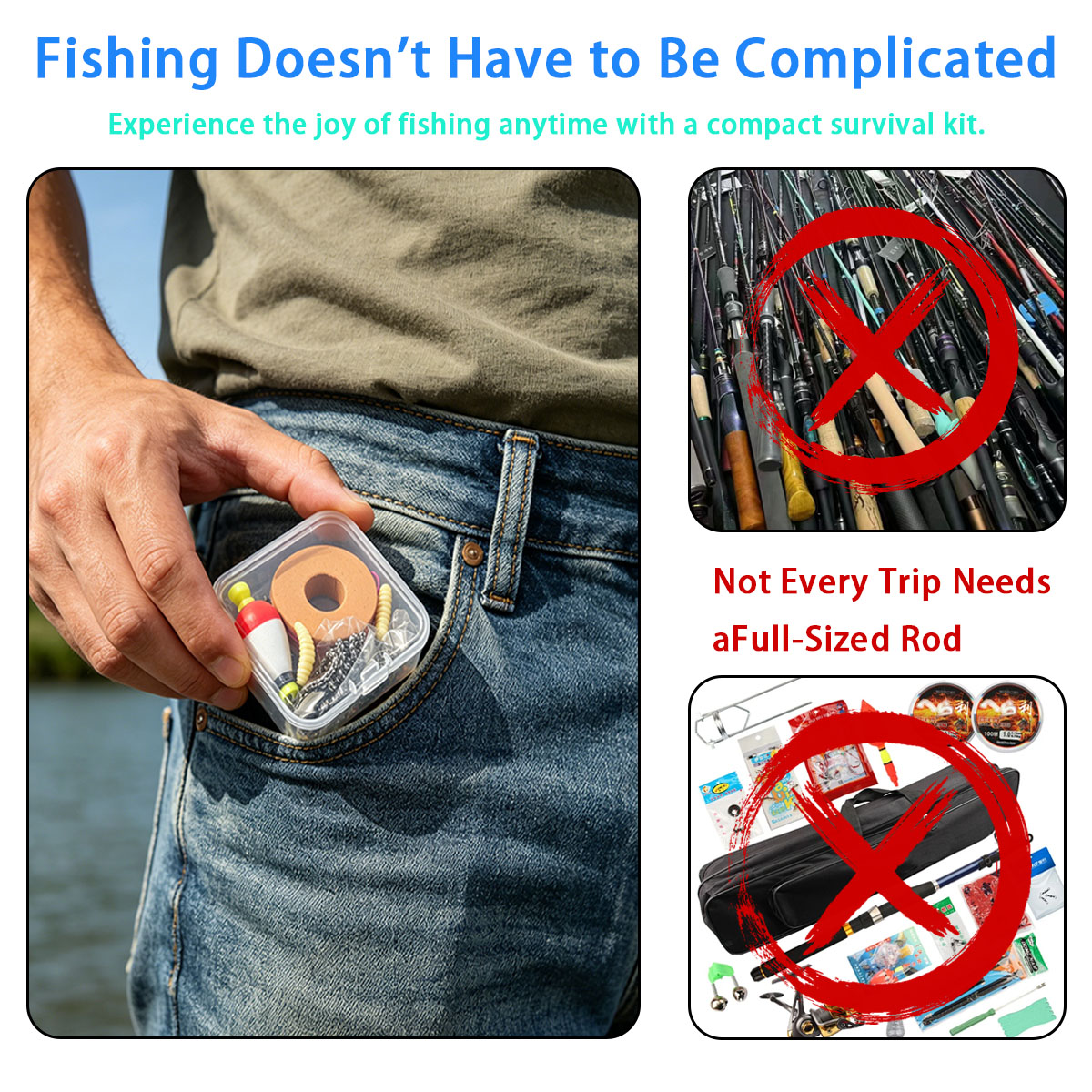 Fishing Lure Box - Conjunto portátil de equipamentos de pesca