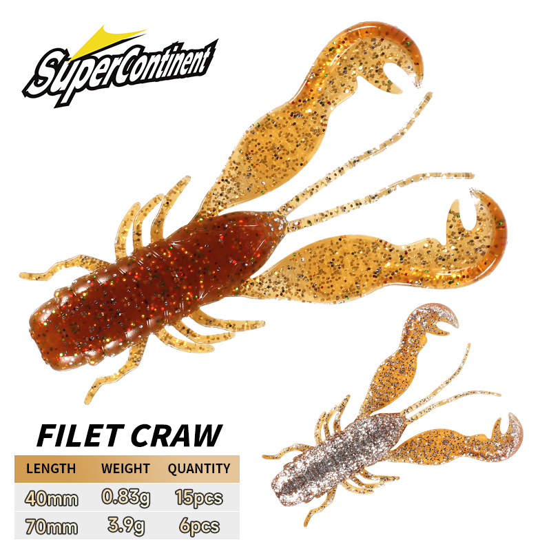 Fishing Lure Soft Plastic - 2023 supercontinente filé craw isca poleiro