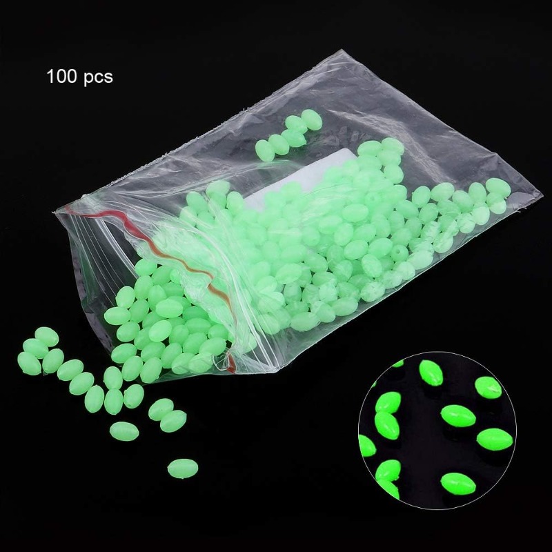 100 pçs/lote oval noite lumino - Fishing Lure Accessories avaliação e preço