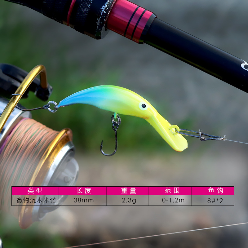 6 pçs mini afundando minnow 38 - Fishing Lure Crankbait avaliação e preço