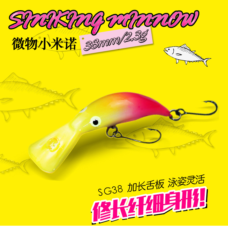 6 pçs mini afundando minnow 38 - Fishing Lure Crankbait avaliação e preço