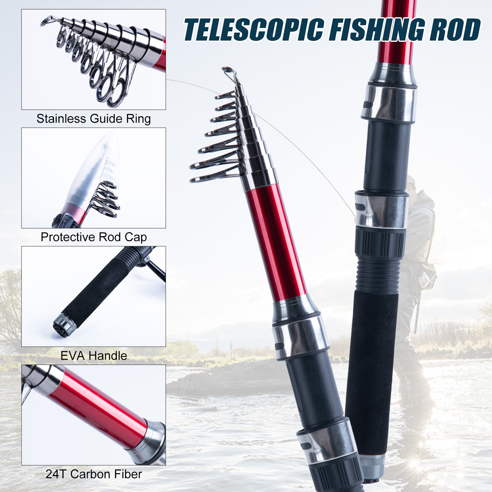 Conjunto de Vara de Pesca Tele - Fishing Lure Spinner avaliação e preço
