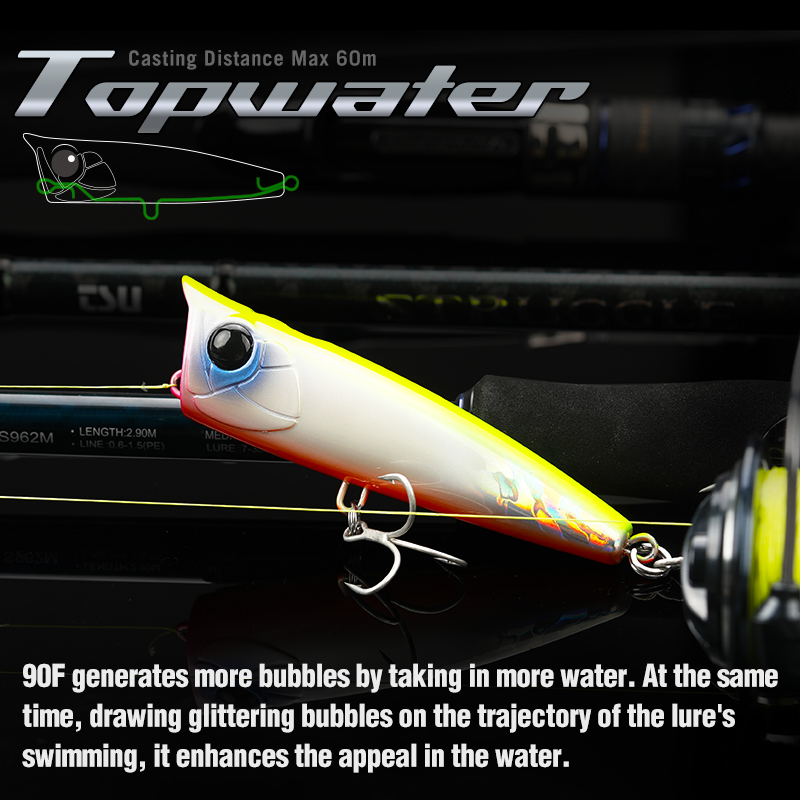 TSURINOYA-DASHER 90F Popper Fi - Fishing Lure Popper avaliação e preço