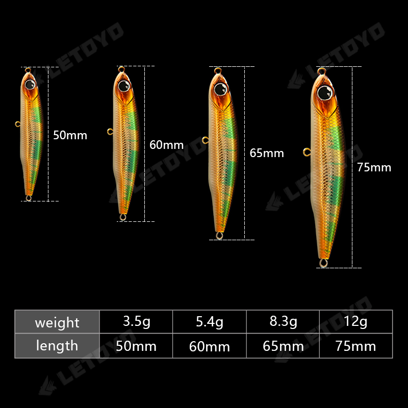 Letoyo afundando lápis 17g 12g - Fishing Lure Swimbait avaliação e preço
