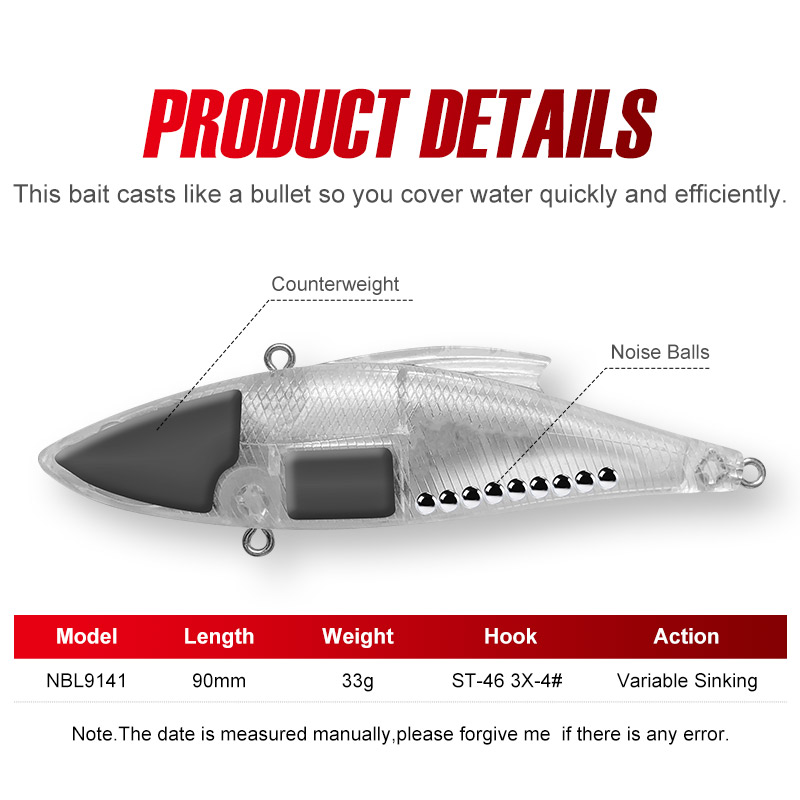 Noeby 3 Peças 90mm 33g Iscas A - Fishing Lure Crankbait avaliação e preço