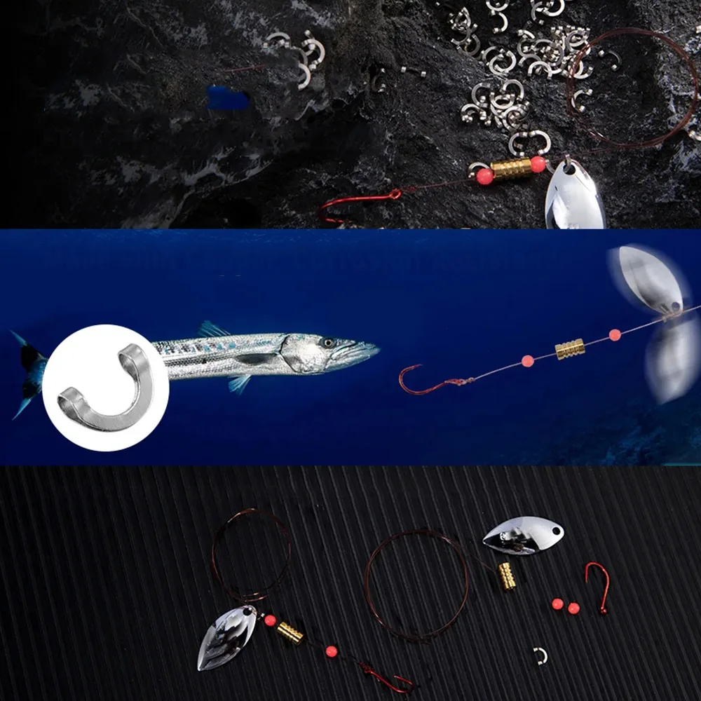 100 pçs pesca em forma de u cl - Fishing Lure Spinner avaliação e preço